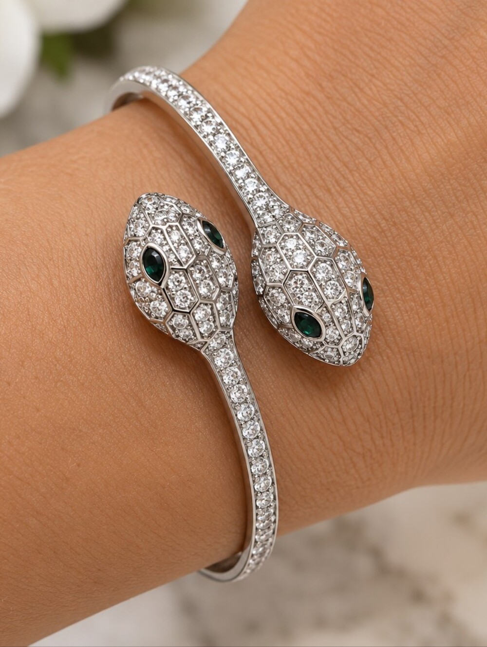 Elegant Silver Snake Bracelet
